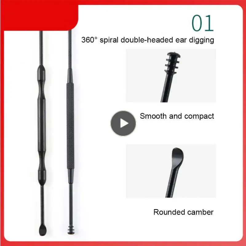 

5//set Ear Wax Pickers Stainless Steel Earpick Wax Remover Piercing Kit Earwax Curette Spoon Care Ear Clean Tool Easy Carry