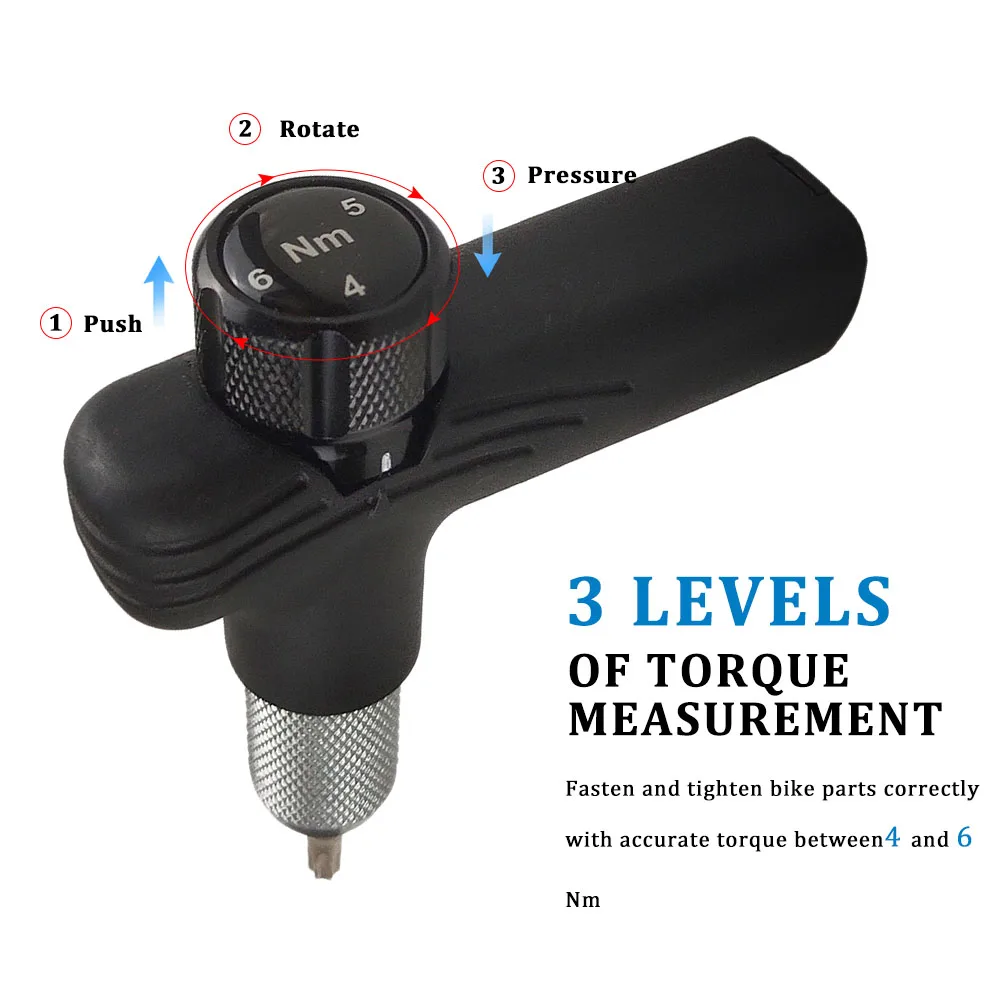Adjustable Bike Torque Wrench 4/5/6Nm Torque T Wrench Portable Ratchet Wrench Bicycle Repair Tools Bicycle Accessories
Adjustable Bike Torque Wrench 4/5/6Nm Torque T Wrench Portable Ratchet Wrench Bicycle Repair Tools Bicycle Accessories