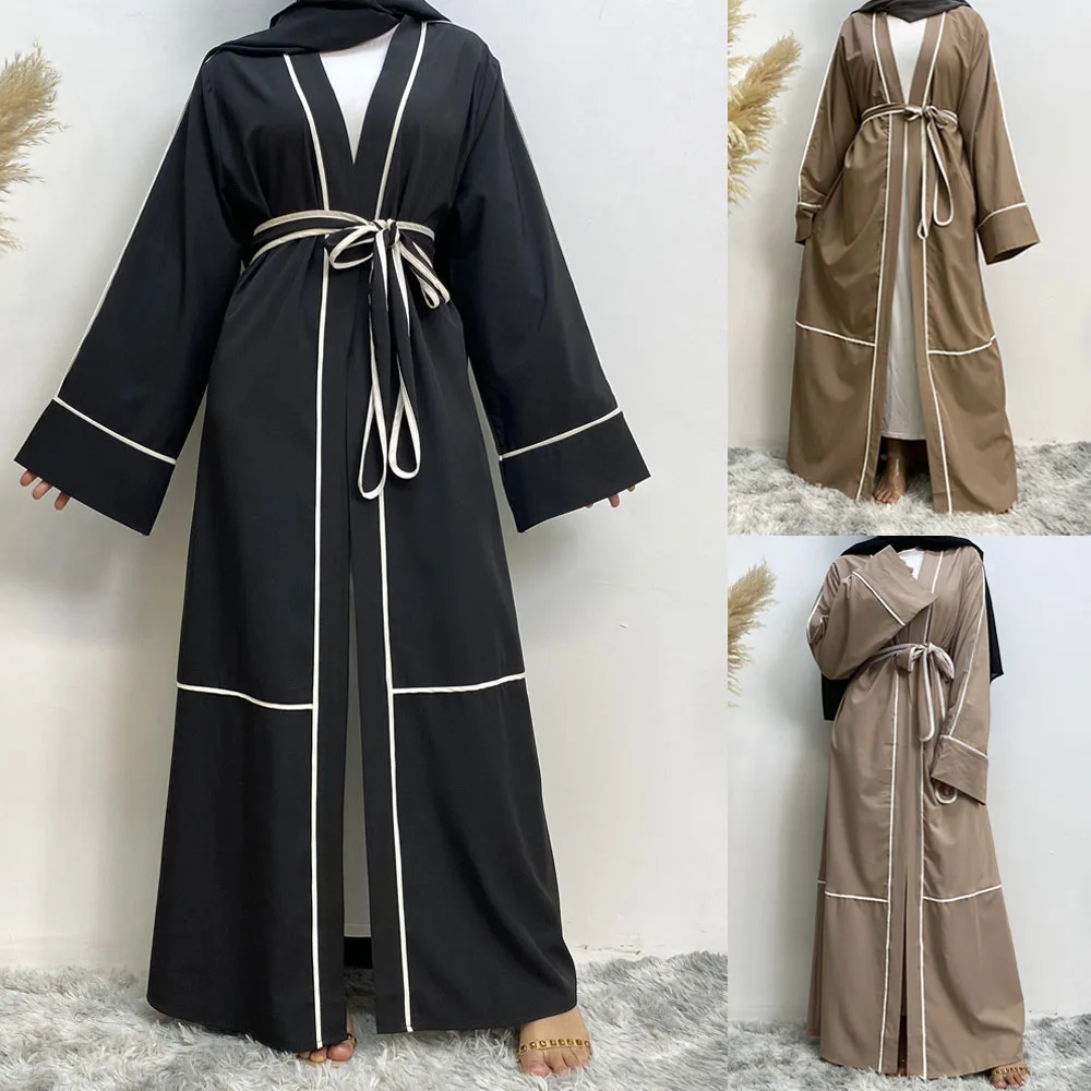 

Eid Mubarak Abaya Dubai Fashion Cardigan Kaftan Arab Turkish Islamic Clothing Muslim For Women Modest Robe Open Kimono Outfits