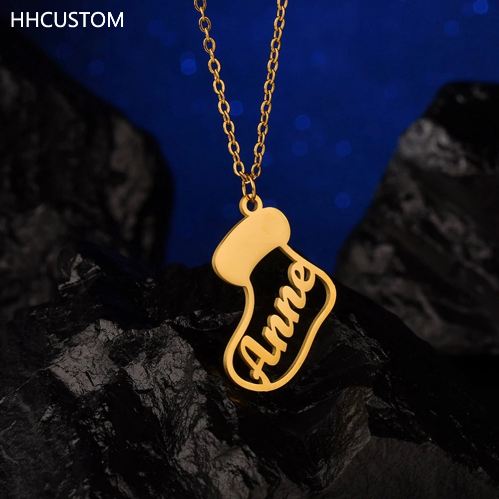 HHCUSTOM Custom Christmas Socks Name Necklace Personality Stainless Steel Nameplate Pendant Choker For Women Jewelry Party Gift
HHCUSTOM Custom Christmas Socks Name Necklace Personality Stainless Steel Nameplate Pendant Choker For Women Jewelry Party Gift