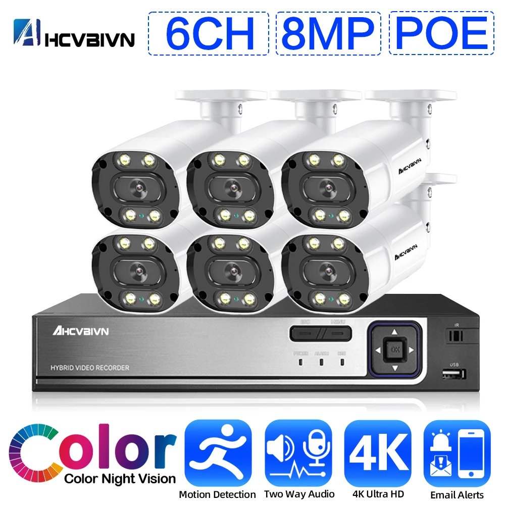 Система видеонаблюдения H.265 + 6CH 4CH 8MP POE, комплект уличных водонепроницаемых IP-камер 4K HD Poe для домашнего видеонаблюдения, сетевой видеорегист...
Система видеонаблюдения H.265 + 6CH 4CH 8MP POE, комплект уличных водонепроницаемых IP-камер 4K HD Poe для домашнего видеонаблюдения, сетевой видеорегист...