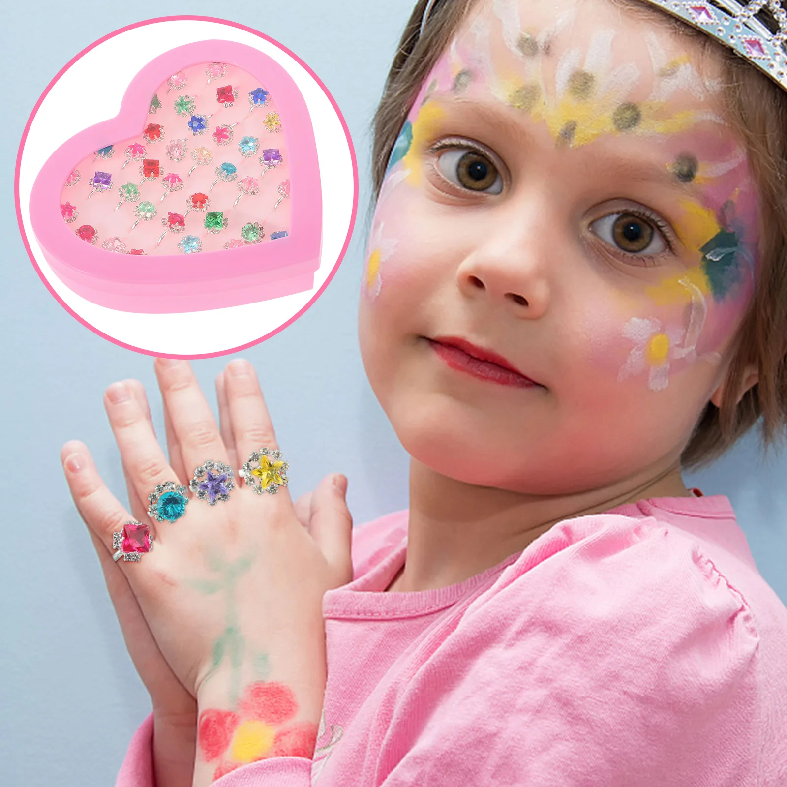 Kids Adjustable Rings in Box Pretend Jewelry Rings Set Jewelry Dress Play Toys for Little Girl, 36pcs
Kids Adjustable Rings in Box Pretend Jewelry Rings Set Jewelry Dress Play Toys for Little Girl, 36pcs