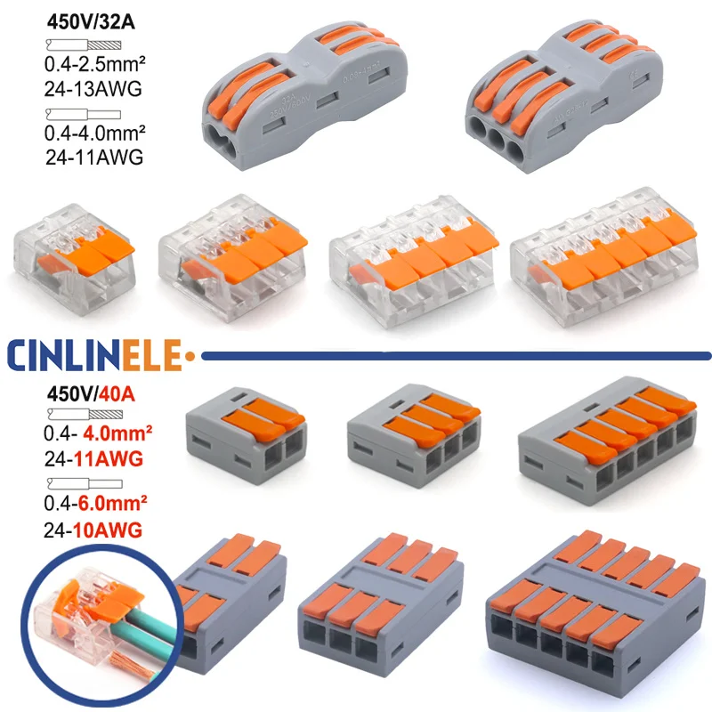 0.4-6.0mm Mini Fast Universal Wire Connector Easy Quick Block Compact Conductor Spring Splicing Wiring Connector Energy Terminal
0.4-6.0mm Mini Fast Universal Wire Connector Easy Quick Block Compact Conductor Spring Splicing Wiring Connector Energy Terminal