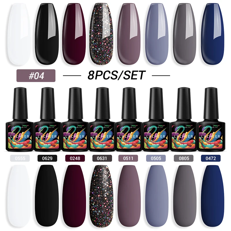 Lacheer 8pcs/lot NailGel Polish 10ml Blue Series Long-lasting Soak Off UV Varnish Lacquer Nail Art Base Coat Gel Polish Manicure
Lacheer 8pcs/lot NailGel Polish 10ml Blue Series Long-lasting Soak Off UV Varnish Lacquer Nail Art Base Coat Gel Polish Manicure