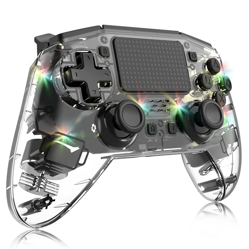 Игровой контроллер для PS4 с Bluetooth и 7-цветным волшебным светом, беспроводной геймпад для PS4 Pro Slim, прозрачный
Игровой контроллер для PS4 с Bluetooth и 7-цветным волшебным светом, беспроводной геймпад для PS4 Pro Slim, прозрачный