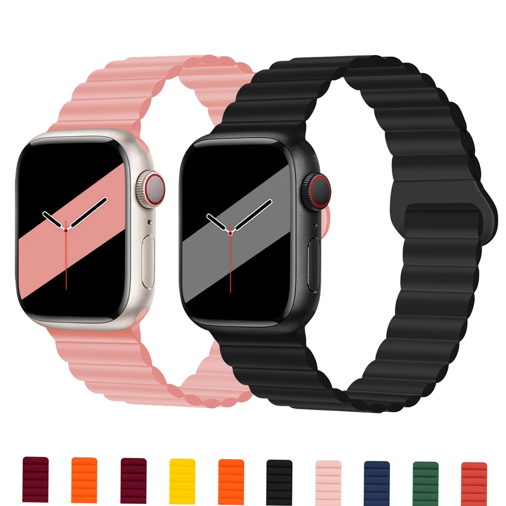 Magnetic strap For Apple watch band 44mm 40mm 45mm 41mm 38mm 42mm 44 45 mm Silicone watchband Bracelet iWatch serie 3 5 4 SE 6 7
Magnetic strap For Apple watch band 44mm 40mm 45mm 41mm 38mm 42mm 44 45 mm Silicone watchband Bracelet iWatch serie 3 5 4 SE 6 7