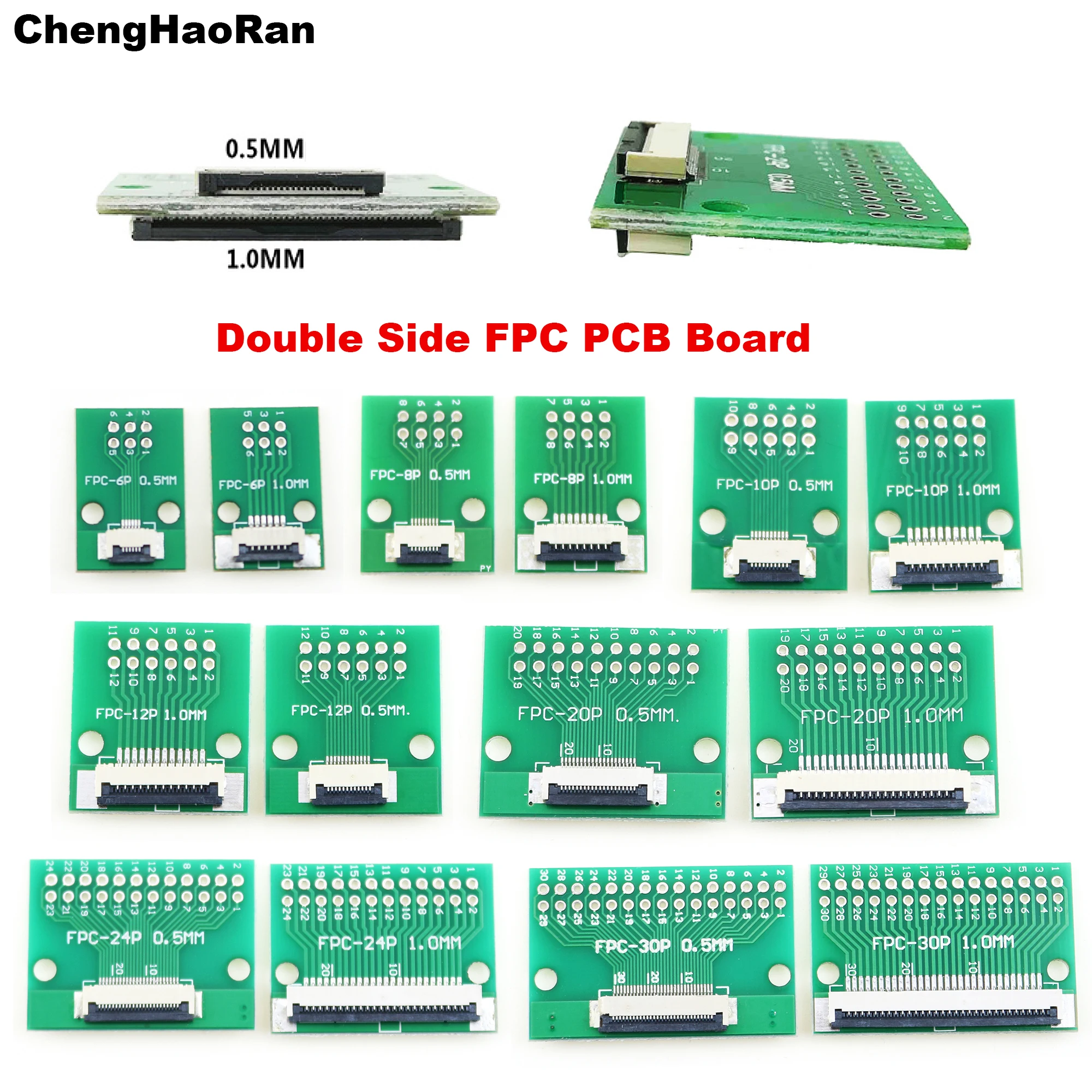 

1pcs PCB Double sided FFC FPC 6PIN 8Pin 10pin 12p 20p 30p 24p 18p Transfer Connector 2.54 Adapter 1.0mm 0.5mm Pitch 6P 8P 10P