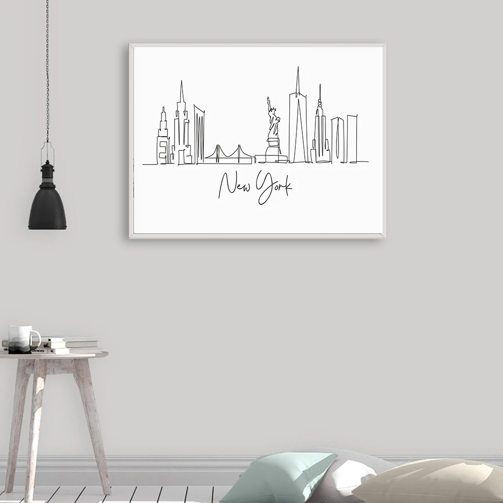 New York City Line Landscape Wall Art Print Canvas Painting Nordic Minimalist Poster Decor Pictures for Living Room Decoration
New York City Line Landscape Wall Art Print Canvas Painting Nordic Minimalist Poster Decor Pictures for Living Room Decoration