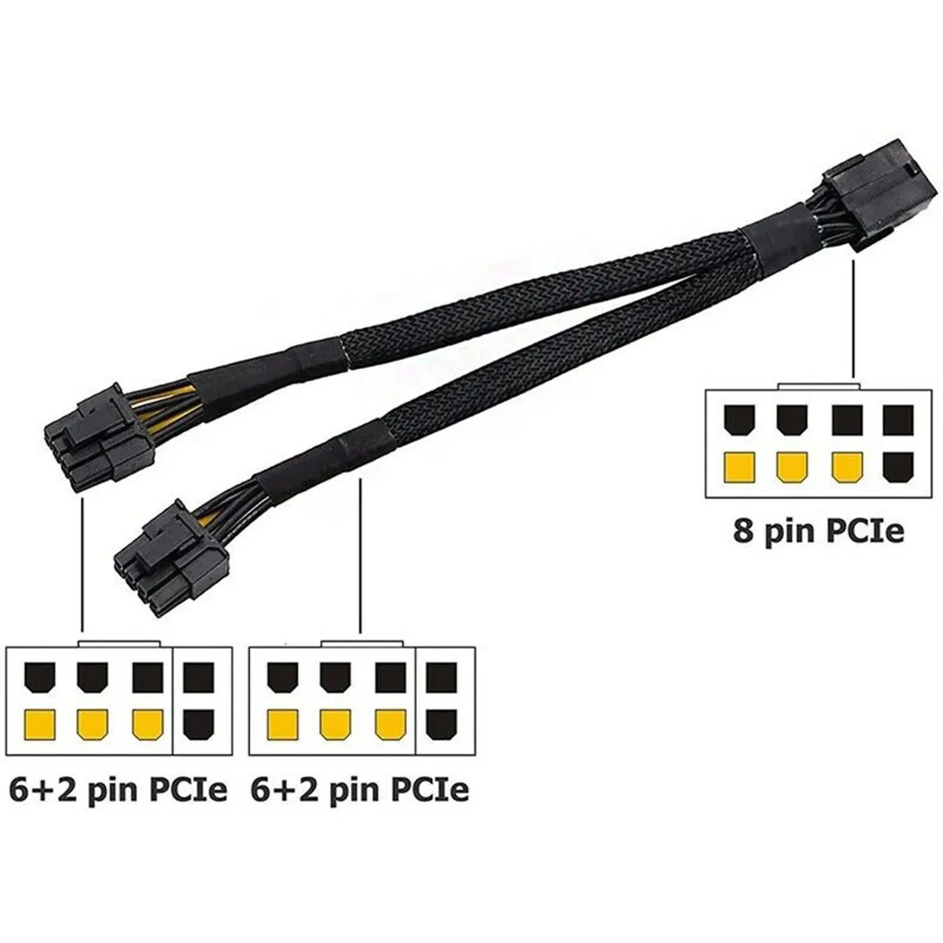 5 Pcs 20cm Graphics Card 8 Pin Female To PCI-E 2*8P(6+2)pin Extention Power Adapter Splitter Cable Express 2Lines Y-splitter
5 Pcs 20cm Graphics Card 8 Pin Female To PCI-E 2*8P(6+2)pin Extention Power Adapter Splitter Cable Express 2Lines Y-splitter