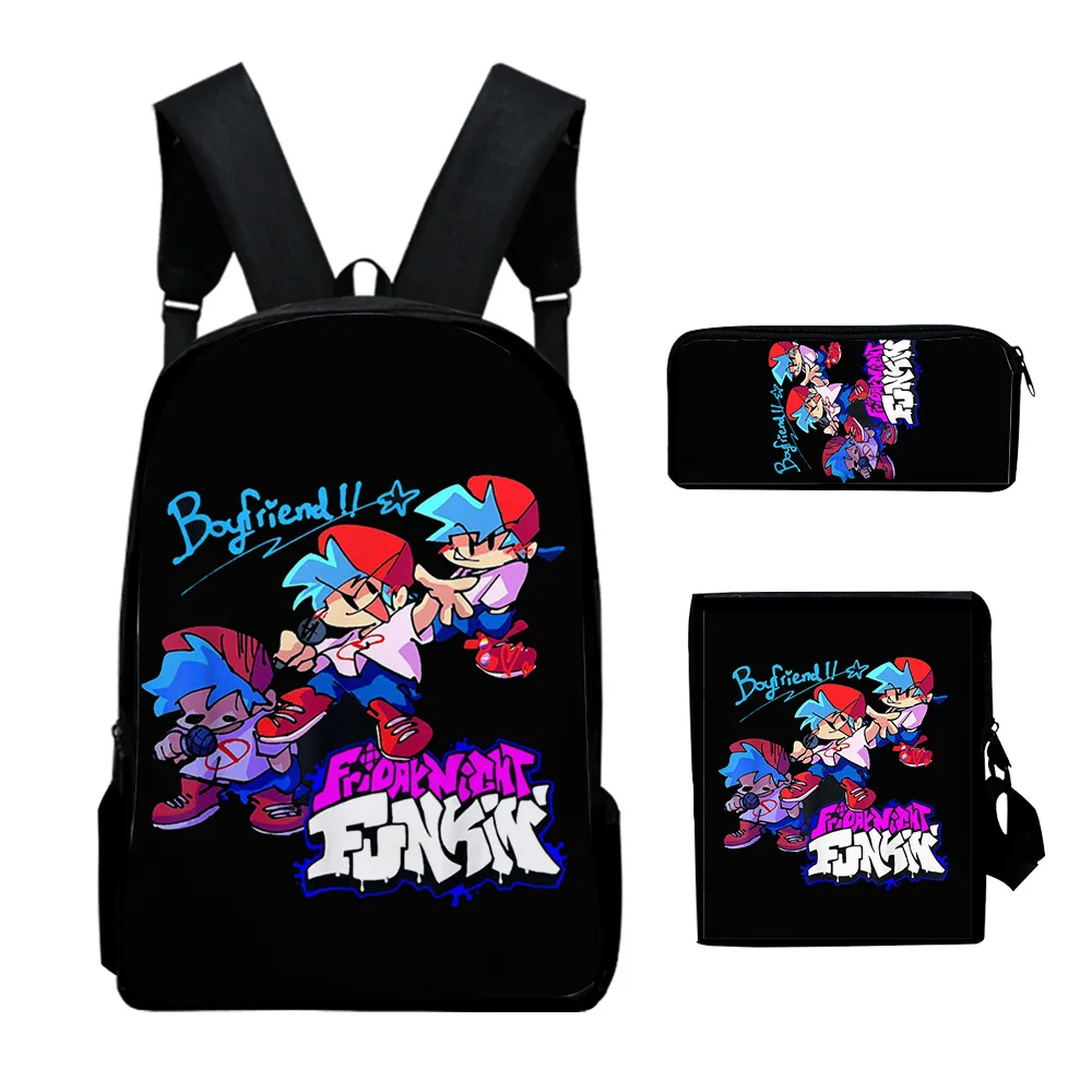

Creative Friday Night Funkin 3D Print 3pcs/Set pupil School Bags Laptop Daypack Backpack Inclined shoulder bag Pencil Case