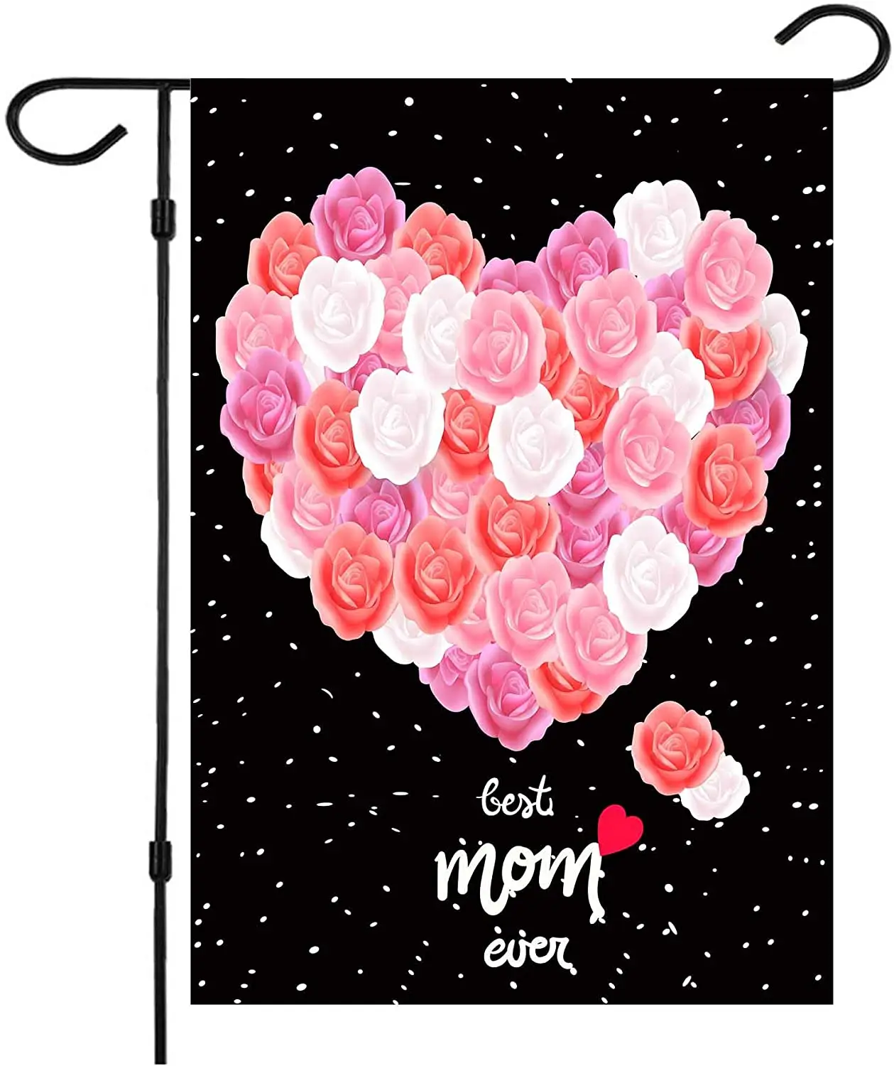 

Happy Mother's Day Garden Flag,Burlap Mother's Day House Flag Milkshake Flower Foral Hear Double Sided Outdoor Flag