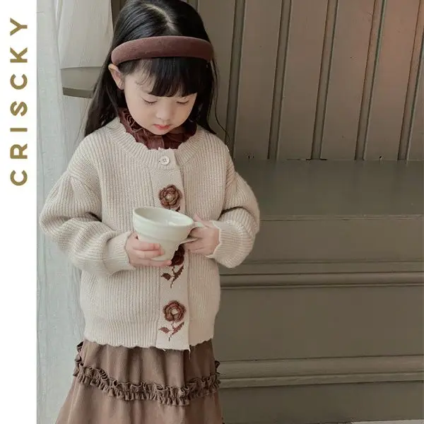 2-6Year Girls Knitted Sweater Kids Cardigan Sweater for Girls Coats Vintage Applique Floral Girl Children's Outerwear Clothing
2-6Year Girls Knitted Sweater Kids Cardigan Sweater for Girls Coats Vintage Applique Floral Girl Children's Outerwear Clothing