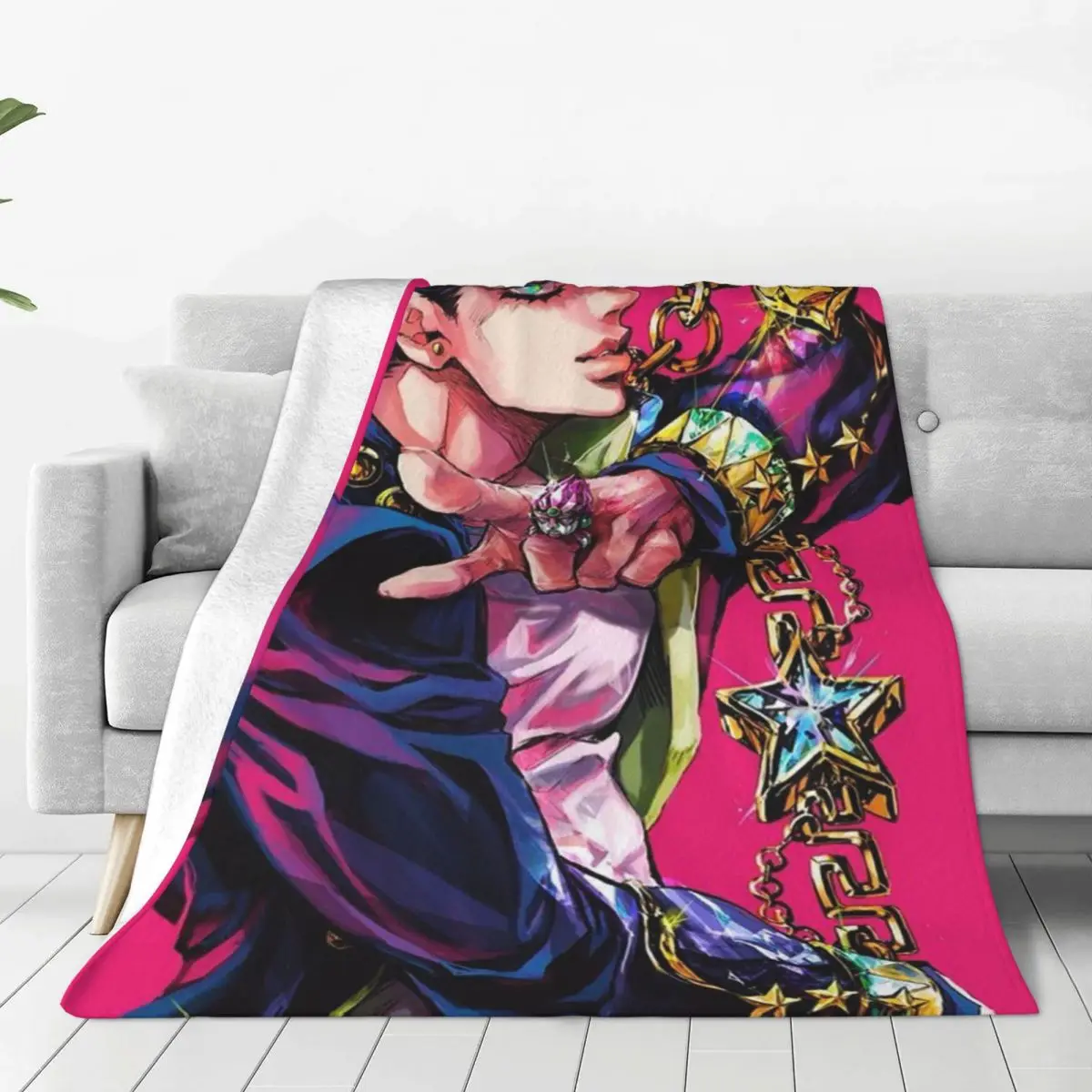 Флисовые одеяла Jotaro Kujo, Необычные приключения Джоджо, аниме, новинка, пледы для дома, покрывало 200x150 см