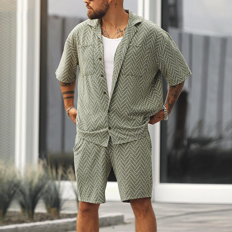 2023 Spring Summer Fashion Button-up Lapel Shirts and Shorts Sets Men Vintage Streetwear Casual Men's Clothing Two Piece Suits
2023 Spring Summer Fashion Button-up Lapel Shirts and Shorts Sets Men Vintage Streetwear Casual Men's Clothing Two Piece Suits