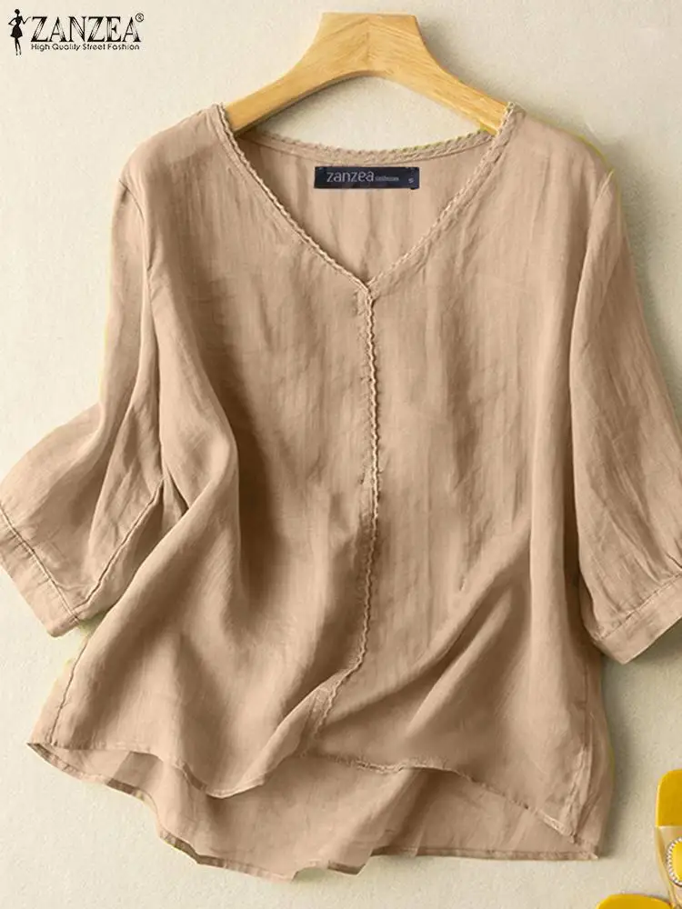 Vintage V Neck 3/4 Sleeve Blouse ZANZEA Summer Women Tunic Tops Casual Solid Lace Crochet Shirt Loose Beach Party Blusas Mujer
Vintage V Neck 3/4 Sleeve Blouse ZANZEA Summer Women Tunic Tops Casual Solid Lace Crochet Shirt Loose Beach Party Blusas Mujer