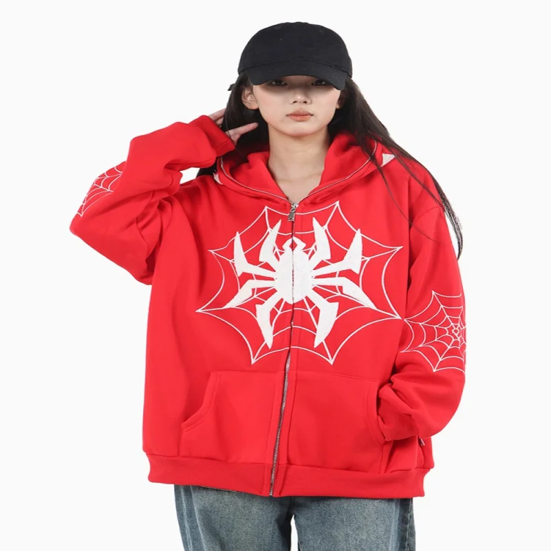 fashionNew American Fashion Brand Winter Loose Spider Print Sweater Design Zipper Couple Fashion Hooded Cardigan Coatall-match
fashionNew American Fashion Brand Winter Loose Spider Print Sweater Design Zipper Couple Fashion Hooded Cardigan Coatall-match