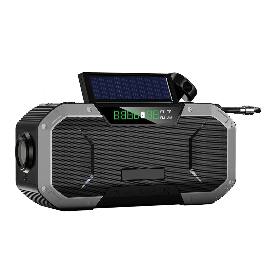 Waterproof Flashlight Emergency Multifunctional Hand Radio Solar Crank Dynamo Powered Bluetooth Speaker Phone Charger Power Bank
Waterproof Flashlight Emergency Multifunctional Hand Radio Solar Crank Dynamo Powered Bluetooth Speaker Phone Charger Power Bank