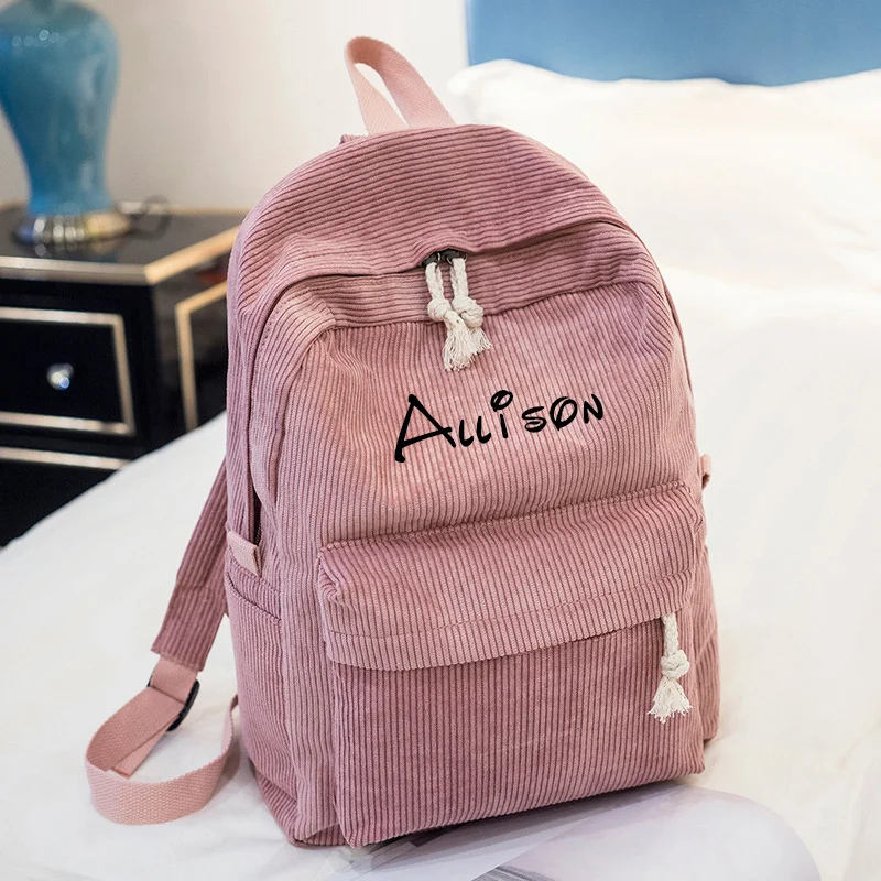 Personalised Corduroy Knapsack Custom Your Name Casual Backpack Unisex Classic Campus Portable Ultra Soft Handbag
Personalised Corduroy Knapsack Custom Your Name Casual Backpack Unisex Classic Campus Portable Ultra Soft Handbag
