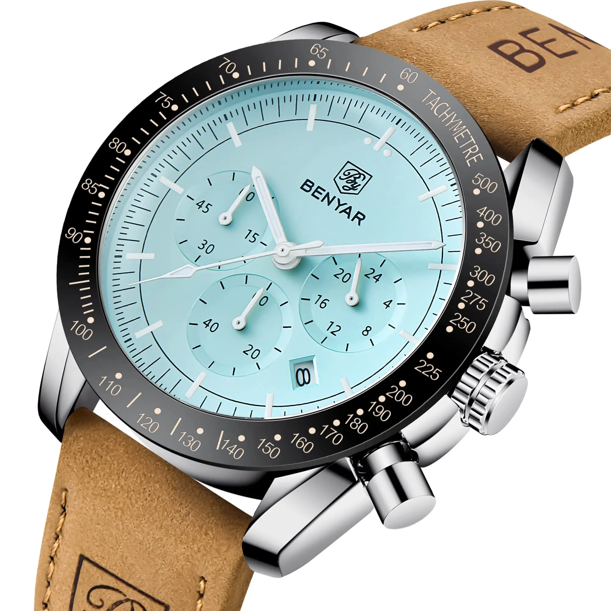 Мужские кварцевые часы с хронографом, на кожаном ремешке
Мужские кварцевые часы с хронографом, на кожаном ремешке