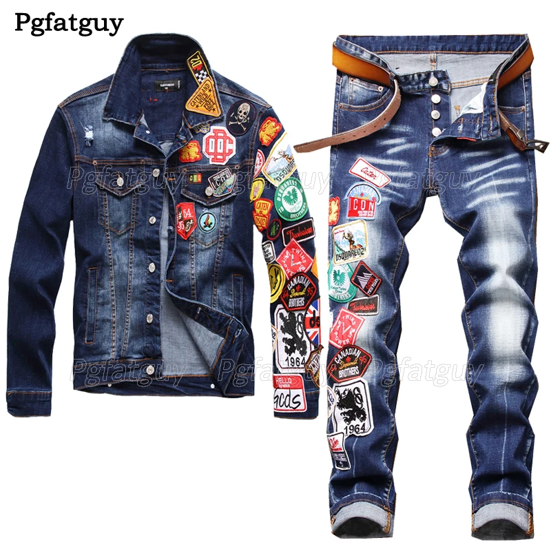 New Multi-badges Jacket and Jeans Two Piece Sets Men's Autumn and Winter Slim Embroidered Badge Denim Jacket + Stretch Jeans
New Multi-badges Jacket and Jeans Two Piece Sets Men's Autumn and Winter Slim Embroidered Badge Denim Jacket + Stretch Jeans