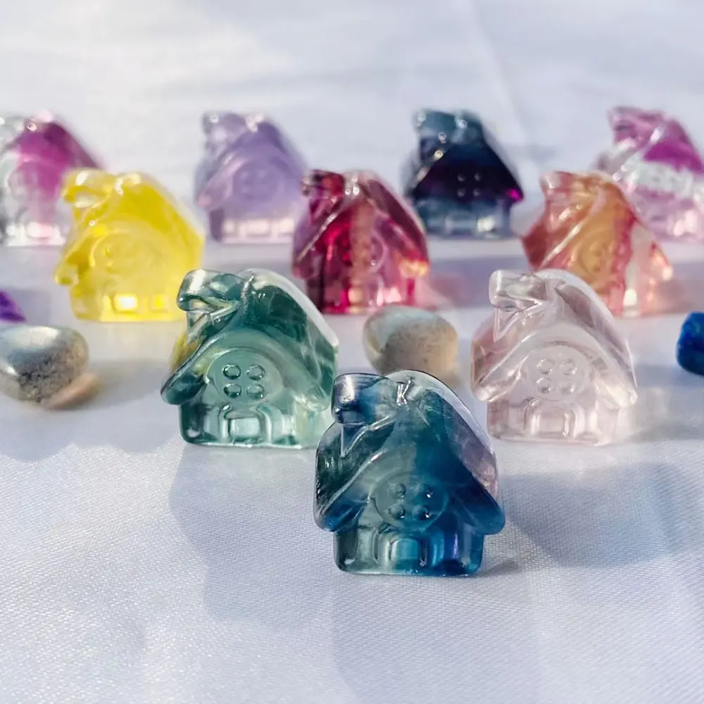 1pc Random Natural Rainbow Fluorite Mini Carvings Cute House Crystal Healing Stone Craft DIY Figurine Home Room Decoration
1pc Random Natural Rainbow Fluorite Mini Carvings Cute House Crystal Healing Stone Craft DIY Figurine Home Room Decoration