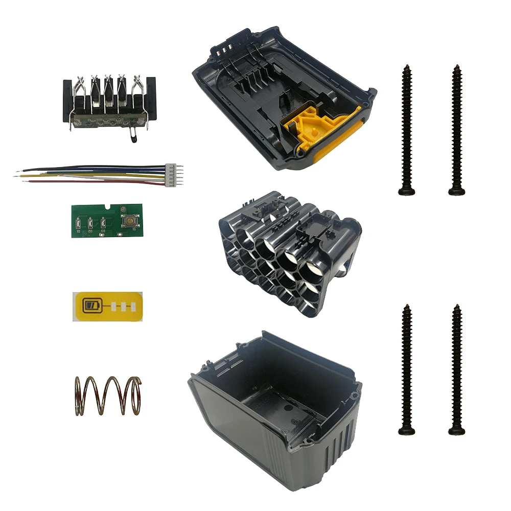 DCB200 15X18650 Li-Ion Battery Plastic Case PCB Charging Protection Circuit Board Box for DeWalt 18V 20V DCB203 DCB204
DCB200 15X18650 Li-Ion Battery Plastic Case PCB Charging Protection Circuit Board Box for DeWalt 18V 20V DCB203 DCB204