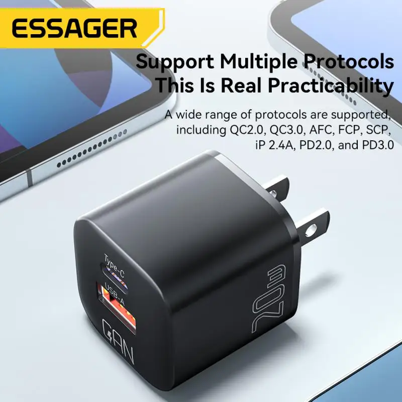 Essager 20W GaN USB Type C Charger PD Fast Charge Phone QC 3.0 Quick Chargers For iPhone 14 13 12 11 Pro Max Mini iPad Charging
Essager 20W GaN USB Type C Charger PD Fast Charge Phone QC 3.0 Quick Chargers For iPhone 14 13 12 11 Pro Max Mini iPad Charging