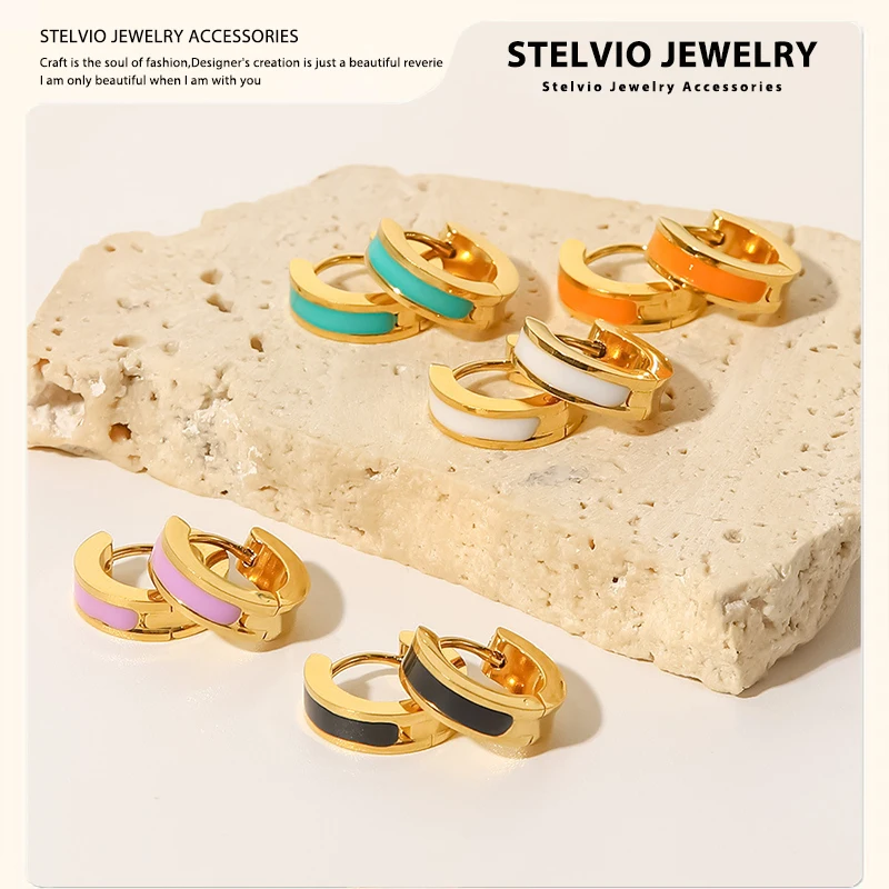 STELVIO Colorful Enamel Stainless Steel Round Studs Earrings Gold Plated Stylish Charm Fashion Jewelry For Women 2023 New Trendy
STELVIO Colorful Enamel Stainless Steel Round Studs Earrings Gold Plated Stylish Charm Fashion Jewelry For Women 2023 New Trendy