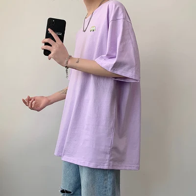 A Men's summer multicolor small fresh and simple printing short-sleeved couple basic half-sleeved T-shirt
A Men's summer multicolor small fresh and simple printing short-sleeved couple basic half-sleeved T-shirt