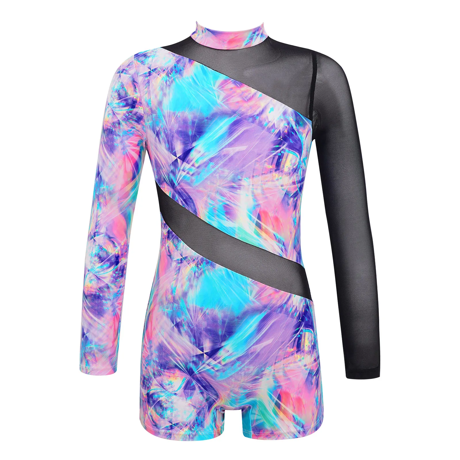 Kids Girls Mesh Long Sleeve Digital Printed Gymnastics Leotard Athletic Jumpsuit Biketard Sports Tumbling Stage Costume
Kids Girls Mesh Long Sleeve Digital Printed Gymnastics Leotard Athletic Jumpsuit Biketard Sports Tumbling Stage Costume