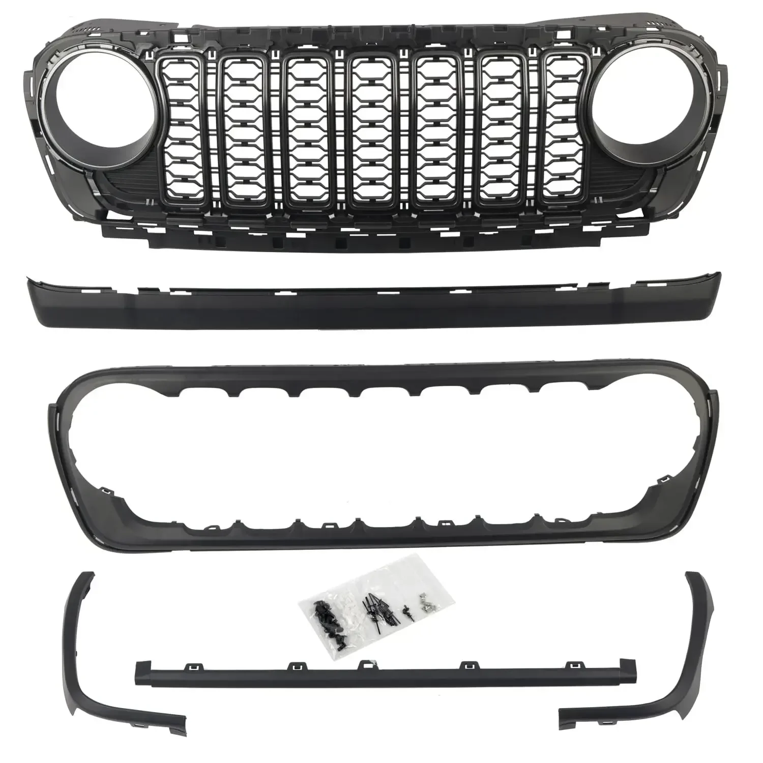 Для Jeep Wrangler JL Gladiator JT JL1300 2018 2019 2020 2021 2022 2023 2024 Стиль сетки в стиле 20-летия без отверстия для камеры 
Для Jeep Wrangler JL Gladiator JT JL1300 2018 2019 2020 2021 2022 2023 2024 Стиль сетки в стиле 20-летия без отверстия для камеры