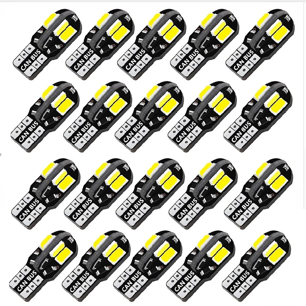 20PCS W5W T10 LED Bulbs Canbus 5730 8SMD 12V 6000K 194 168 LED Car Interior Map Dome Lights Parking Light Auto Signal Lamp White 
20PCS W5W T10 LED Bulbs Canbus 5730 8SMD 12V 6000K 194 168 LED Car Interior Map Dome Lights Parking Light Auto Signal Lamp White
