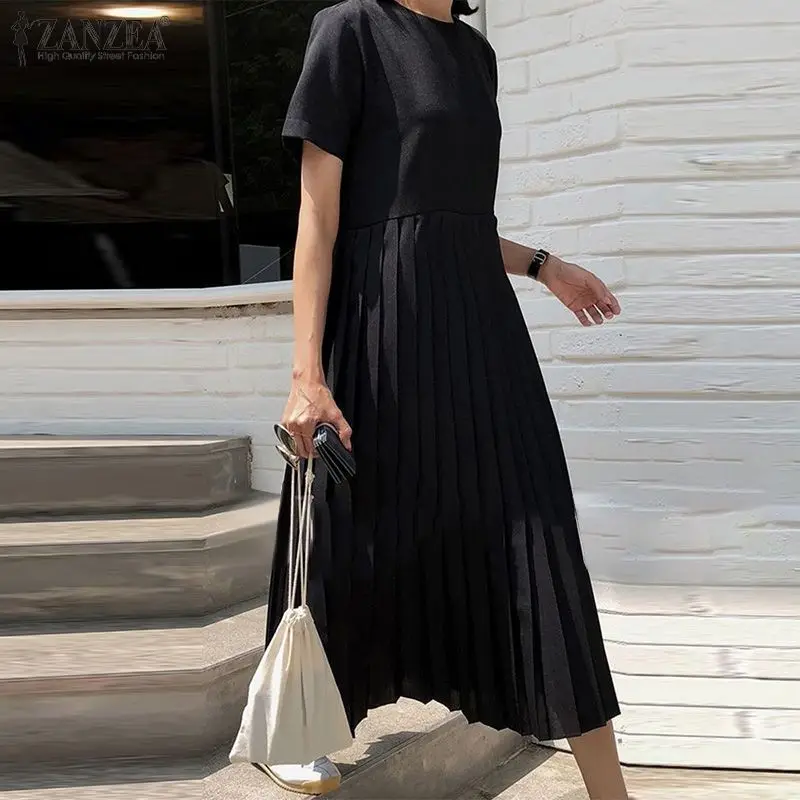 ZANZEA Women Elegant Dress Spring Short Sleeve O Neck Solid Dress Fashion Holiday Party Sundress Oversized Retro Vestidos Femme
ZANZEA Women Elegant Dress Spring Short Sleeve O Neck Solid Dress Fashion Holiday Party Sundress Oversized Retro Vestidos Femme