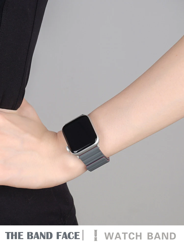 Silicone Loop Strap for Apple Watch Band 7 45mm 41mm 38mm 42mm 40mm 44mm Watchband Magnetic belt bracelet iWatch Seires SE 6 5 4
Silicone Loop Strap for Apple Watch Band 7 45mm 41mm 38mm 42mm 40mm 44mm Watchband Magnetic belt bracelet iWatch Seires SE 6 5 4