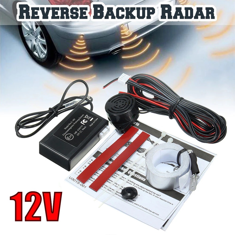 

12V Electromagnetic Car Truck Parking Reversing Reverse Backup Radar Sensor Kit Inside Bumper Installation