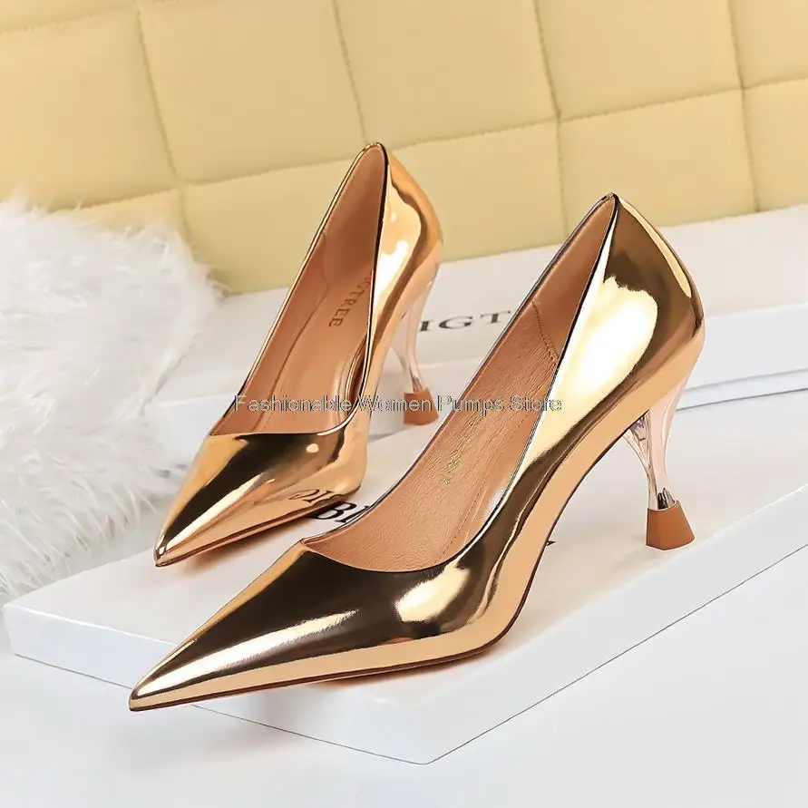 Bigtree Pumps Patent Leather Women's Heels 7.5cm Kitten High-heeled Party Shoes Women Sexy Stilettos Size 34-43 OL Ladies Shoes
Bigtree Pumps Patent Leather Women's Heels 7.5cm Kitten High-heeled Party Shoes Women Sexy Stilettos Size 34-43 OL Ladies Shoes