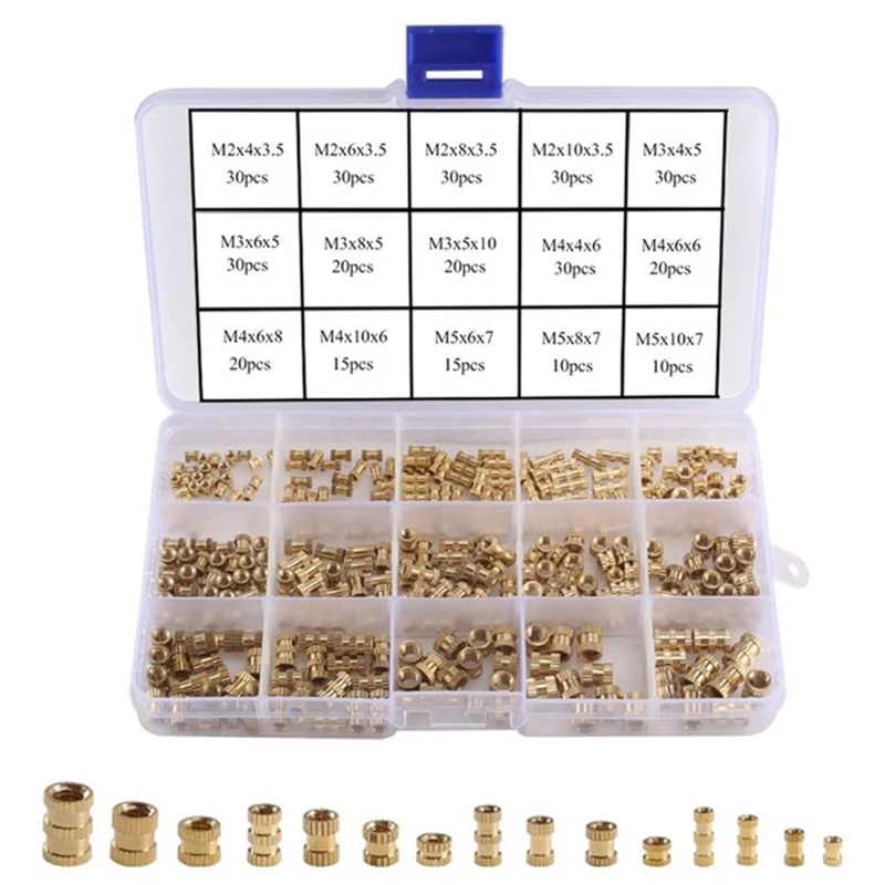 330Pcs M2 M3 M4 M5 Internal Thread Knurled Nut Brass Threaded Insert Round Die-Cast Knurled Nut Sorting Kit
330Pcs M2 M3 M4 M5 Internal Thread Knurled Nut Brass Threaded Insert Round Die-Cast Knurled Nut Sorting Kit