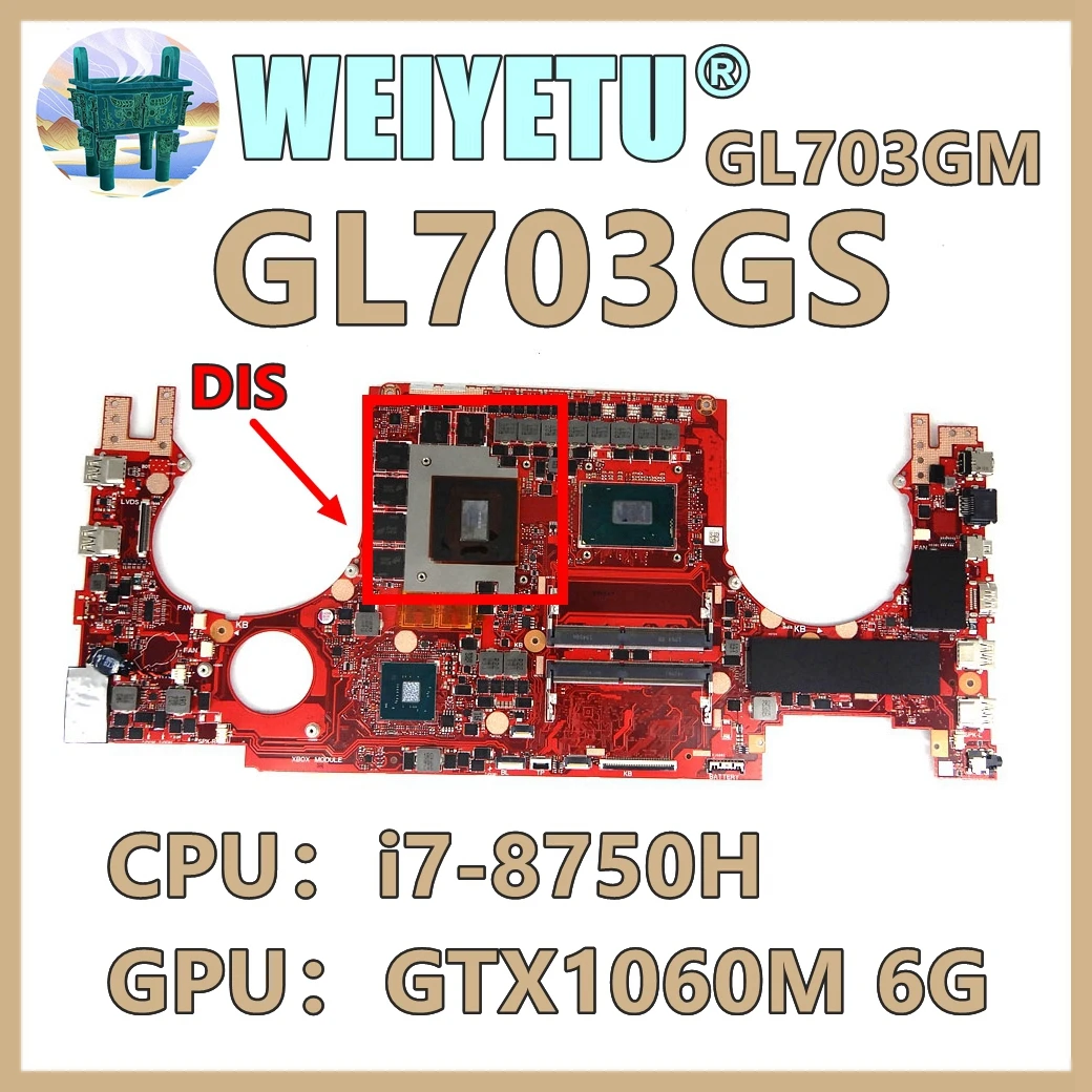 Материнская плата для ноутбука GL703GM с i7-8750H CPU GTX1060-V6G GPU GL703G GL703GS GL703GM S7BS
Материнская плата для ноутбука GL703GM с i7-8750H CPU GTX1060-V6G GPU GL703G GL703GS GL703GM S7BS