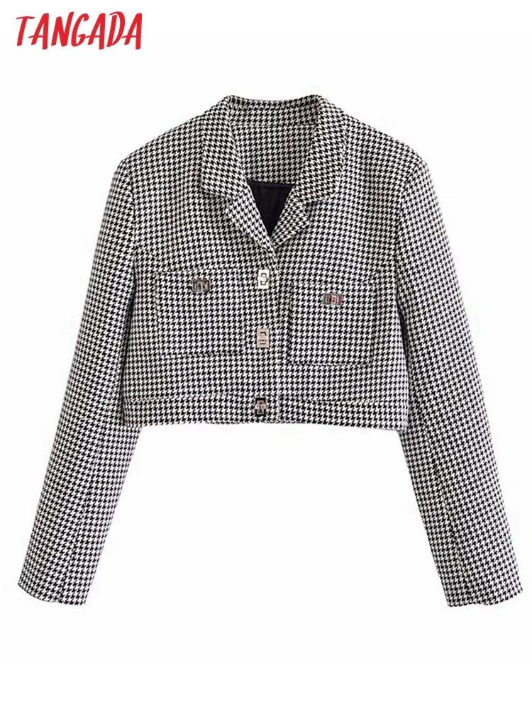 Tangada Women 2022 Winter Green Tweed Crop Blazer Coat Metal Buttons Long Sleeve Female Outerwear 6M12
Tangada Women 2022 Winter Green Tweed Crop Blazer Coat Metal Buttons Long Sleeve Female Outerwear 6M12