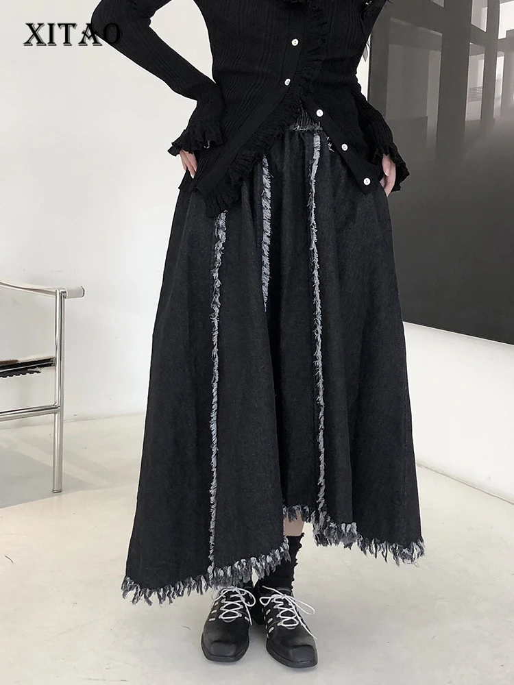 XITAO/черная джинсовая юбка с асимметричным подолом с кисточками; Модная Повседневная Свободная Женская юбка трапециевидной формы с простым ...
XITAO/черная джинсовая юбка с асимметричным подолом с кисточками; Модная Повседневная Свободная Женская юбка трапециевидной формы с простым ...