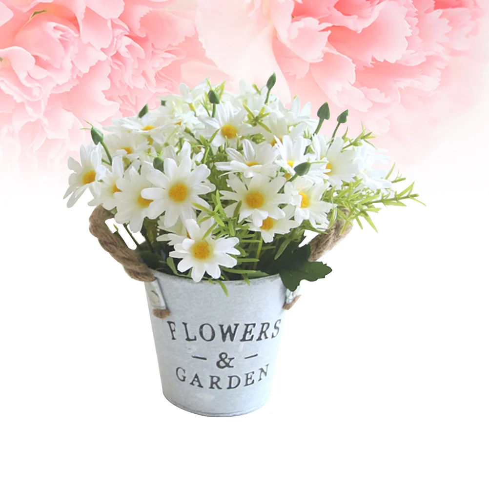 Bucket Flower Artificial Flowers Daisy Fake Potted Metal Daisiespotornamentfrench Bonsai Silk Tin Planter Pail
Bucket Flower Artificial Flowers Daisy Fake Potted Metal Daisiespotornamentfrench Bonsai Silk Tin Planter Pail