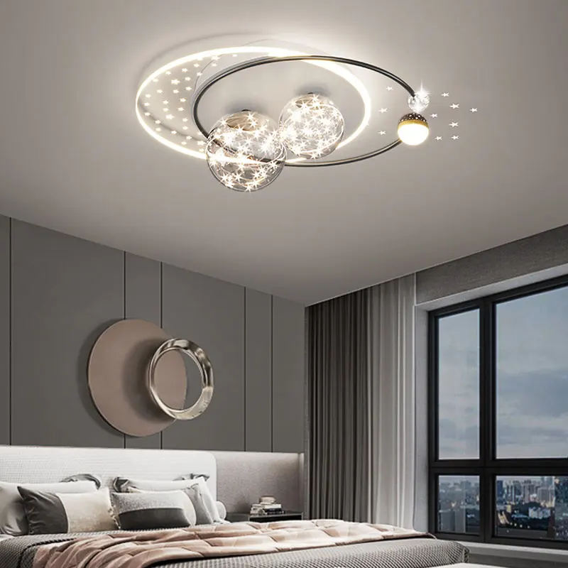 

Modern Nordic LED Ceiling Lamp Simple Creative Acrylic Gold/Black All-Sky Star Chandelier Applicable Bedroom Living Room Lamps