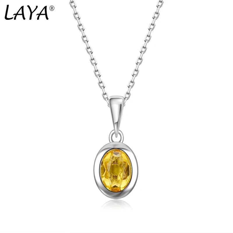 LAYA 925 Sterling Silver Synthetic Oval Colorful Crystal Bezel Setting Pendant Necklace For Women Fashion Jewelry 2022 Trend
LAYA 925 Sterling Silver Synthetic Oval Colorful Crystal Bezel Setting Pendant Necklace For Women Fashion Jewelry 2022 Trend