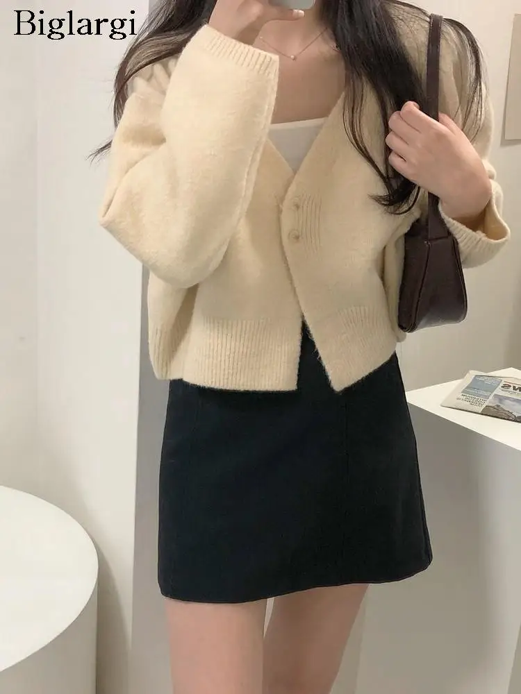 Knitted Autumn Sweater Coats Women Long Sleeve Loose Casual Ladies Cropped Cardigans Korea Style Fashion Woman Sweater Coat 2023
Knitted Autumn Sweater Coats Women Long Sleeve Loose Casual Ladies Cropped Cardigans Korea Style Fashion Woman Sweater Coat 2023