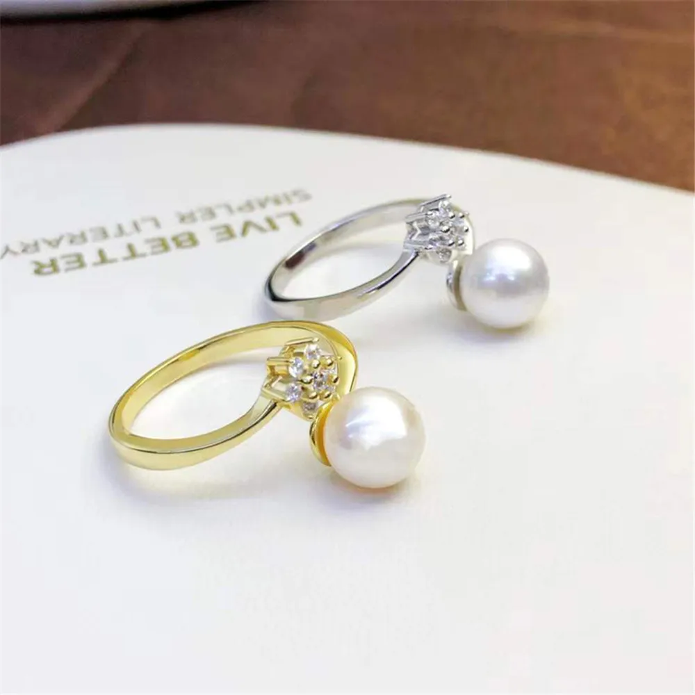 DIY Pearl Ring Settings S925 Sterling Silver Accessories Fashionable Adjustable Holder Is Suitable For Mounting 7-10mm Beads
DIY Pearl Ring Settings S925 Sterling Silver Accessories Fashionable Adjustable Holder Is Suitable For Mounting 7-10mm Beads
