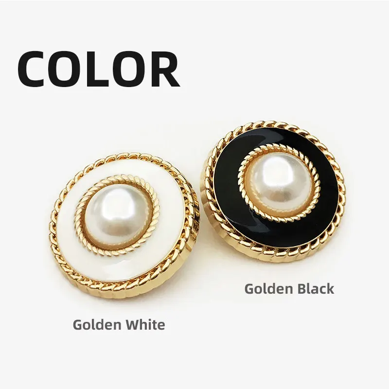 6pcs 18/23/25mm Pearl Gold Metal Buttons Women Coat for Clothing Designers Craft Supplies Sewing Accessories Button Luxury Buckl
6pcs 18/23/25mm Pearl Gold Metal Buttons Women Coat for Clothing Designers Craft Supplies Sewing Accessories Button Luxury Buckl