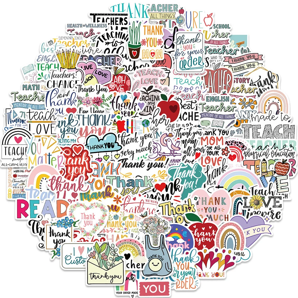 10/30/50/100Pcs Teachers' Day Thank You Graffiti Stickers Decorative Luggage Notebook Waterproof Sticker Classic Toys For Kid
10/30/50/100Pcs Teachers' Day Thank You Graffiti Stickers Decorative Luggage Notebook Waterproof Sticker Classic Toys For Kid