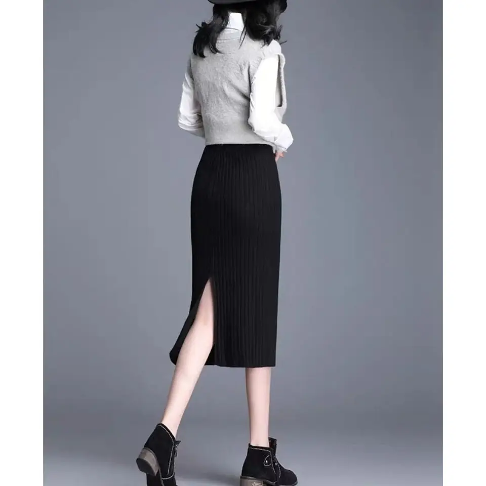 Knitted Mid-calf Skirts Women Autumn Winter Fashion Korean Stylish Solid Casual Daily Simple All-match Female Skirt T450
Knitted Mid-calf Skirts Women Autumn Winter Fashion Korean Stylish Solid Casual Daily Simple All-match Female Skirt T450