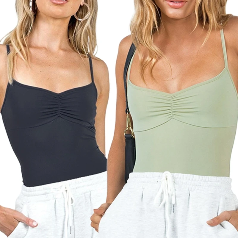 F42F Basic Cami Ruffle Tanks Romper Women Camisole Stretch Tanks Top Suspenders
F42F Basic Cami Ruffle Tanks Romper Women Camisole Stretch Tanks Top Suspenders