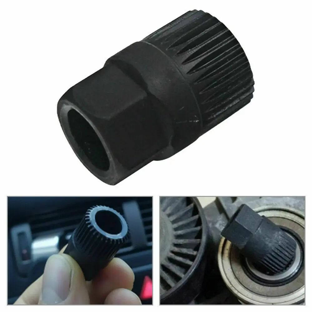 Wheel Pulley Removal Tool Alternator 33 Tooth Clutch Free For V-Belt Pulley Metal Black 17*33*30mm Use With T50 TORX Car Parts
Wheel Pulley Removal Tool Alternator 33 Tooth Clutch Free For V-Belt Pulley Metal Black 17*33*30mm Use With T50 TORX Car Parts